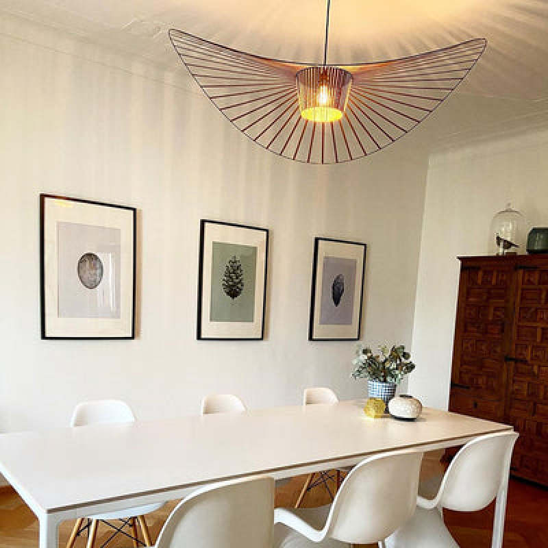Ritta Lampade a Sospensione Tessuto Nero/Bianco/Oro/Marrone Fiore Moderne