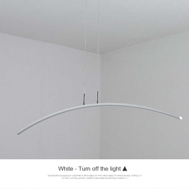 Arisha Moderna LED Curvo Lineare Lampada a Sospensione Nero/Bianco Sala da Pranzo/Soggiorno/Camera da Letto