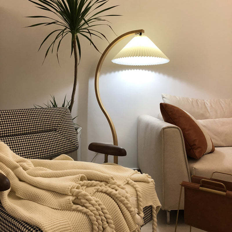 Muto Minimalista LED Lampada da Terra Metallo Legno Arco Soggiorno/Camera da Letto