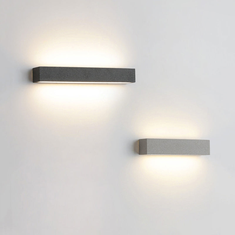 Ray Semplice Rettangolare LED Applique da Esterni Nero/Bianco Metallo Acrilico Giardino