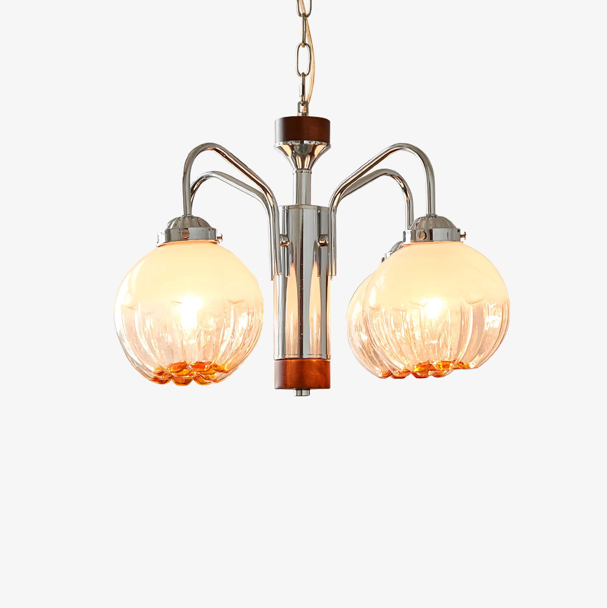 Ulliria Nordic Art Flower Walnut Glass Chandelier - Blowlighting