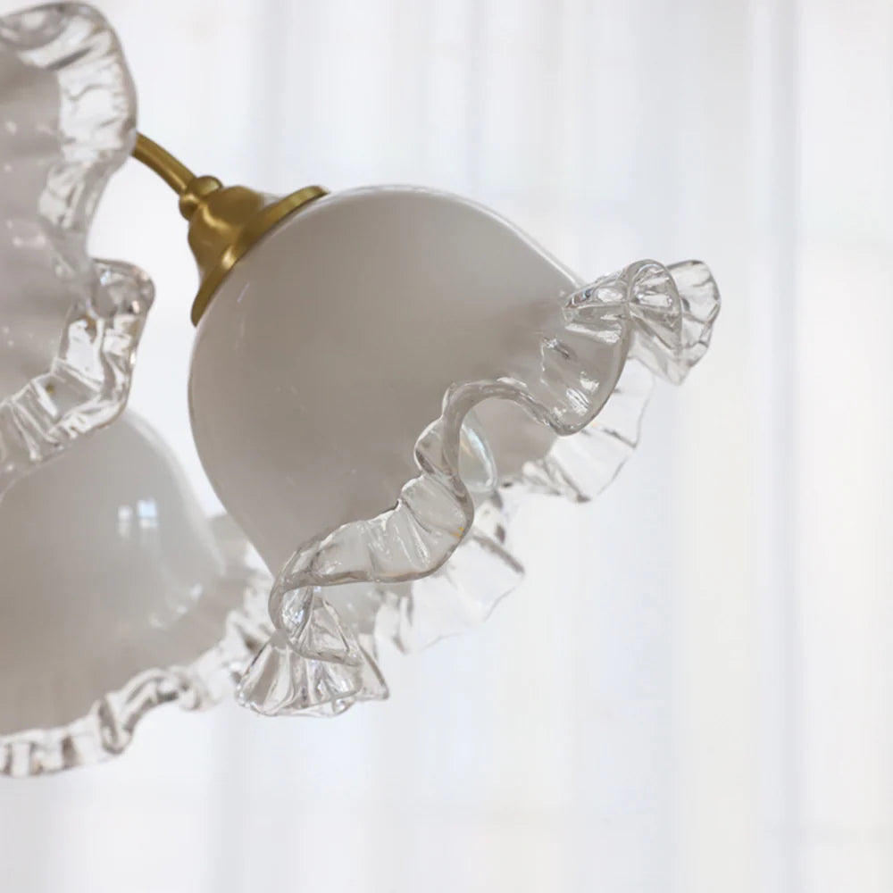 Arisha Metallo Vetro Lux Lampadario Bianco Camera da letto Soggiorno Sala da Pranzo