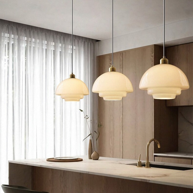 Arisha Mezzo Secolo Arte Lampade a Sospensione Metallo Vetro Sala da Pranzo