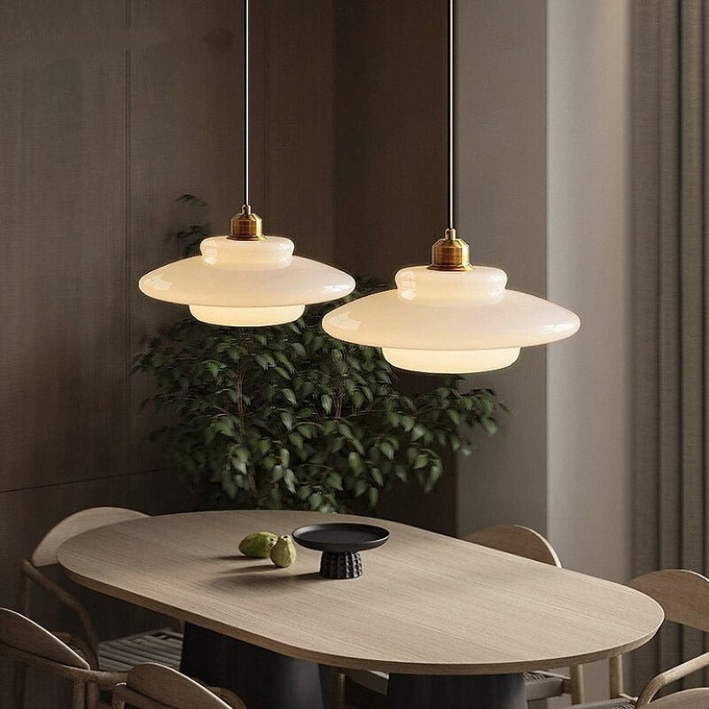 Arisha Mezzo Secolo Arte Lampade a Sospensione Metallo Vetro Sala da Pranzo