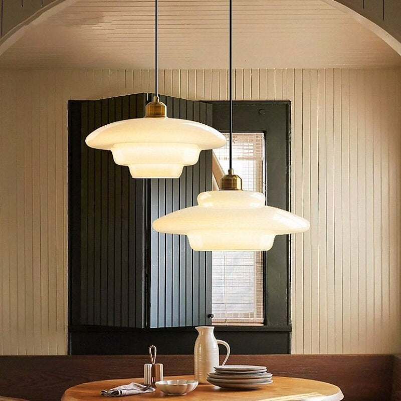 Arisha Mezzo Secolo Arte Lampade a Sospensione Metallo Vetro Sala da Pranzo
