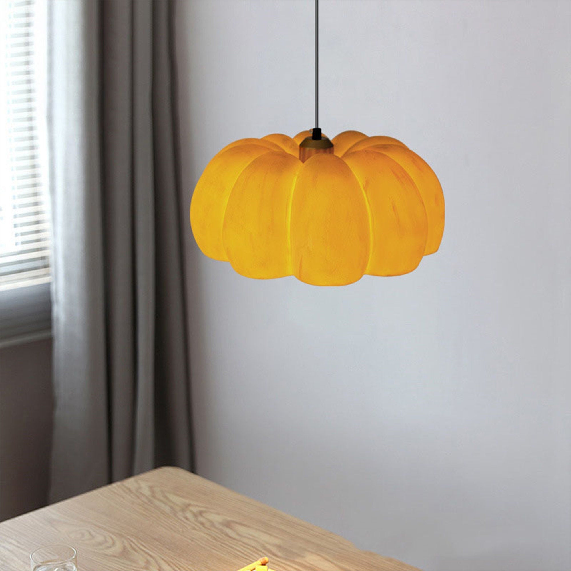 Arisha Zucca Lampade a Sospensione Resina Gialla Camera da Letto Sala da Pranzo