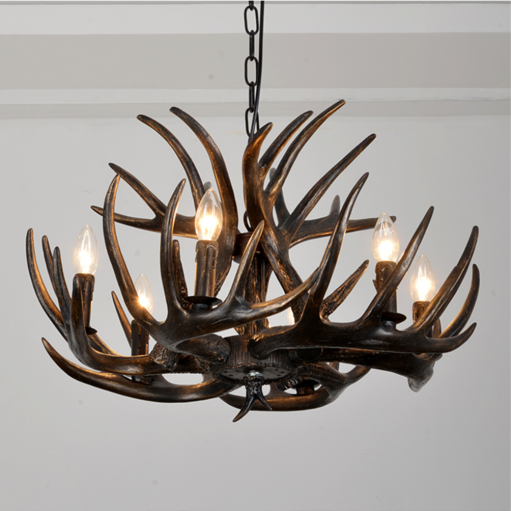 Silva Vintage Resina Sospensione Nero/Bianco/Legna Camera da Letto/Cucina