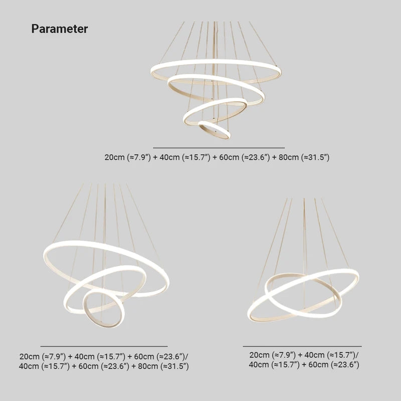 Arisha Design LED Lampada a Sospensione Anello Moderna