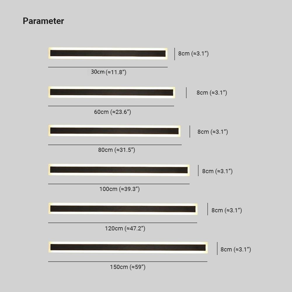 Ray LED Applique da Esterni Metallo Nero Lineare Impermeabile Corridoio/Giardino