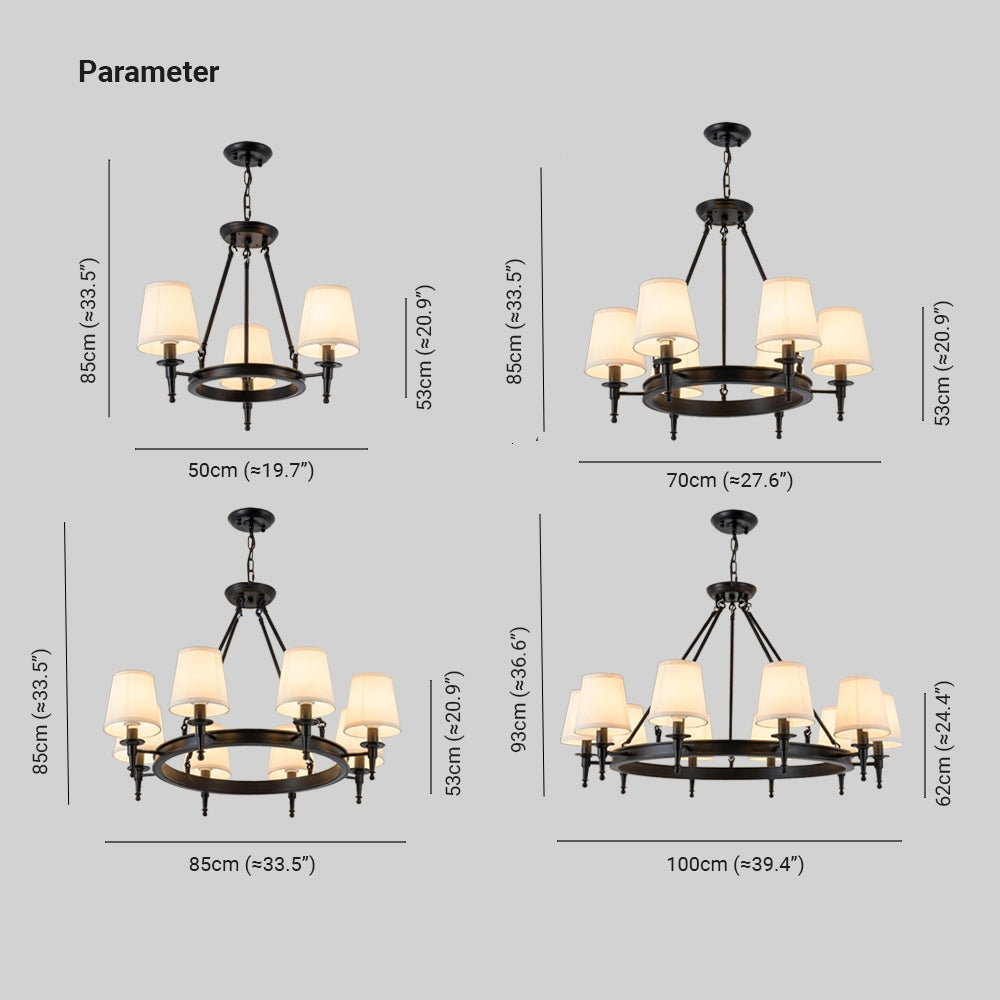 Silva Vintage Industriale LED Lampade a Sospensione Metallo Tessuto Nero/Marrone Sala da Pranzo