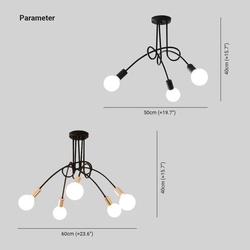 Valentina Moderno LED Speciale Lineare Curva Metallo Plafoniere Sala da Pranzo/Soggiorno