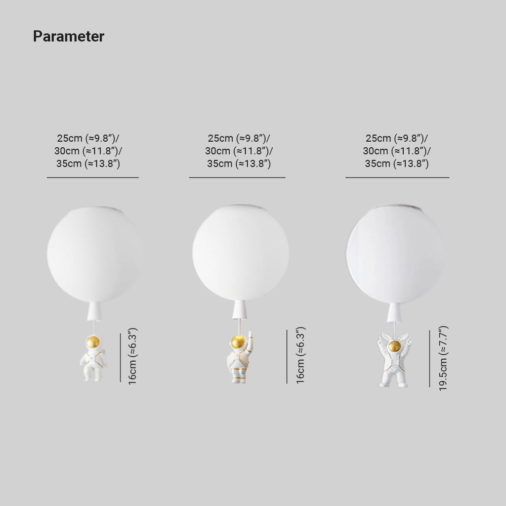 Aria Plafoniera Moderna a Forma di Palloncino di Astronauta