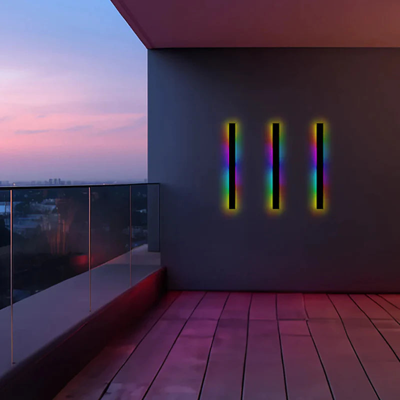 Ray Applique da Esterni Metallo Lineare Balcone Terrazza Minimalista