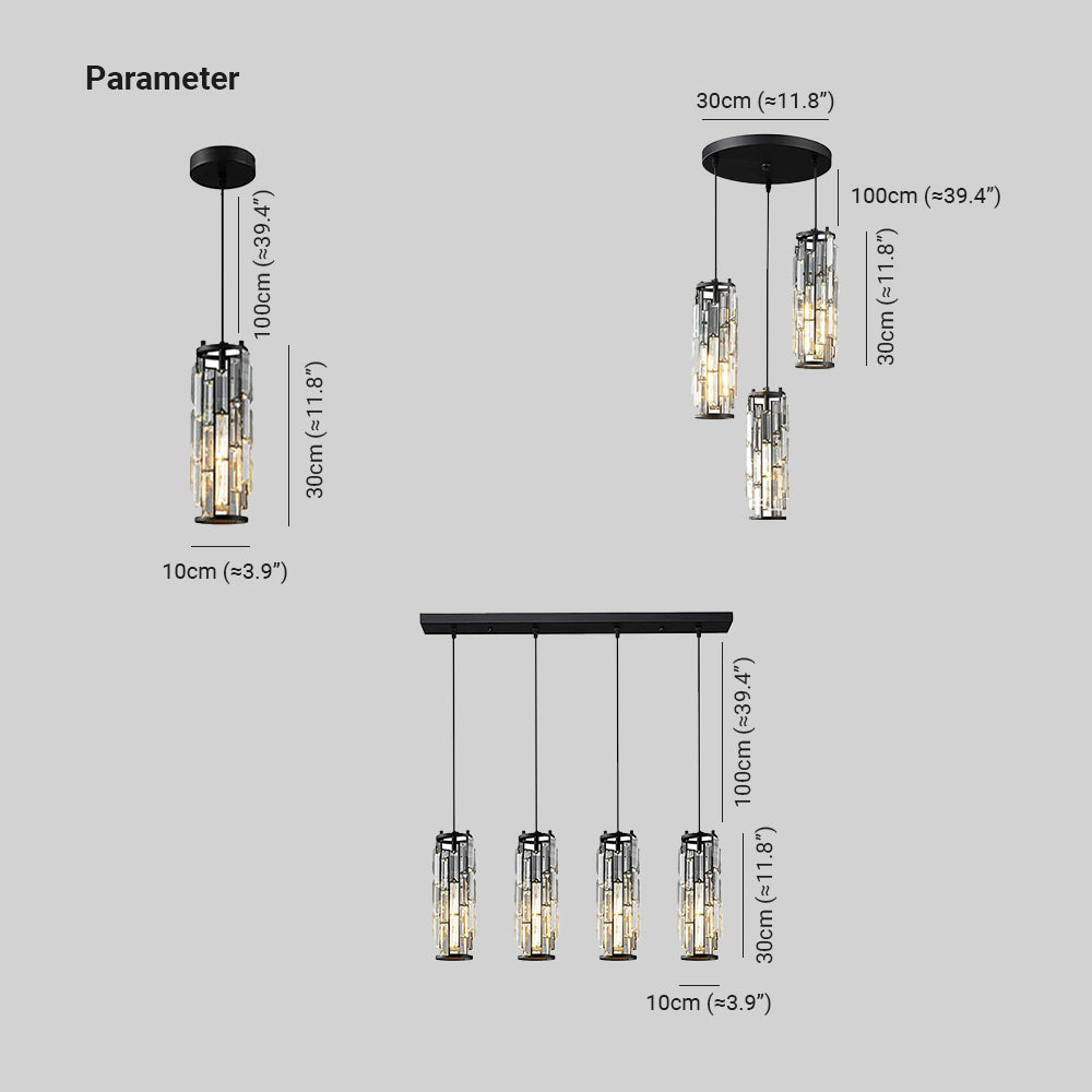 Kristy Design LED Lampada a Sospensione a Grappolo 1/3/4 Teste