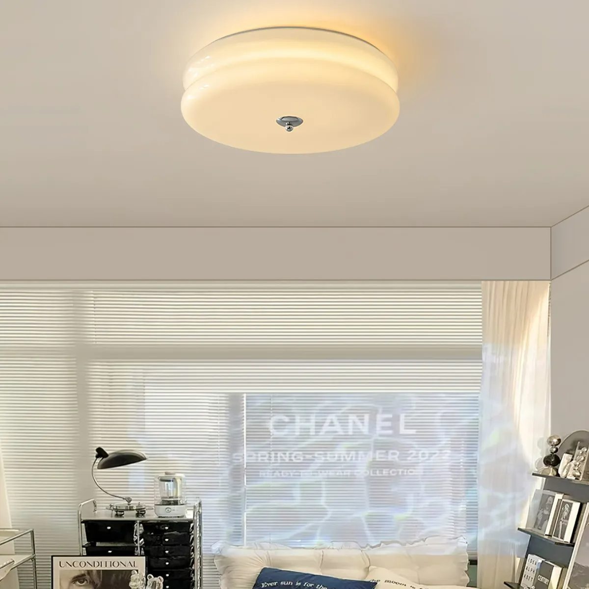 Valentina Lampada da Soffitto Tonda a Incasso Vintage a Due Strati