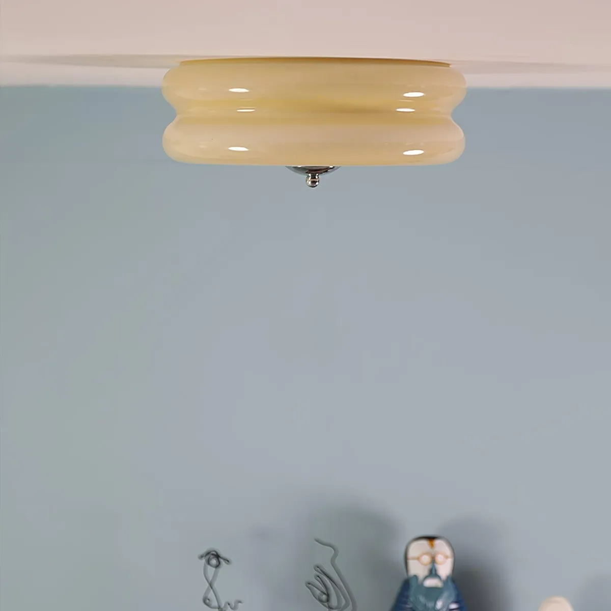 Valentina Lampada da Soffitto Tonda a Incasso Vintage a Due Strati