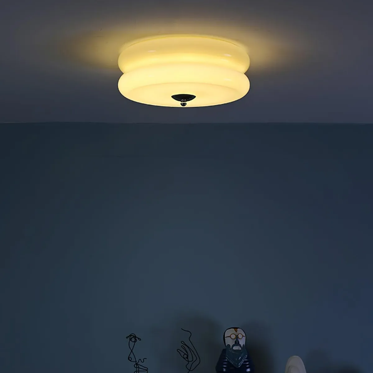 Valentina Lampada da Soffitto Tonda a Incasso Vintage a Due Strati