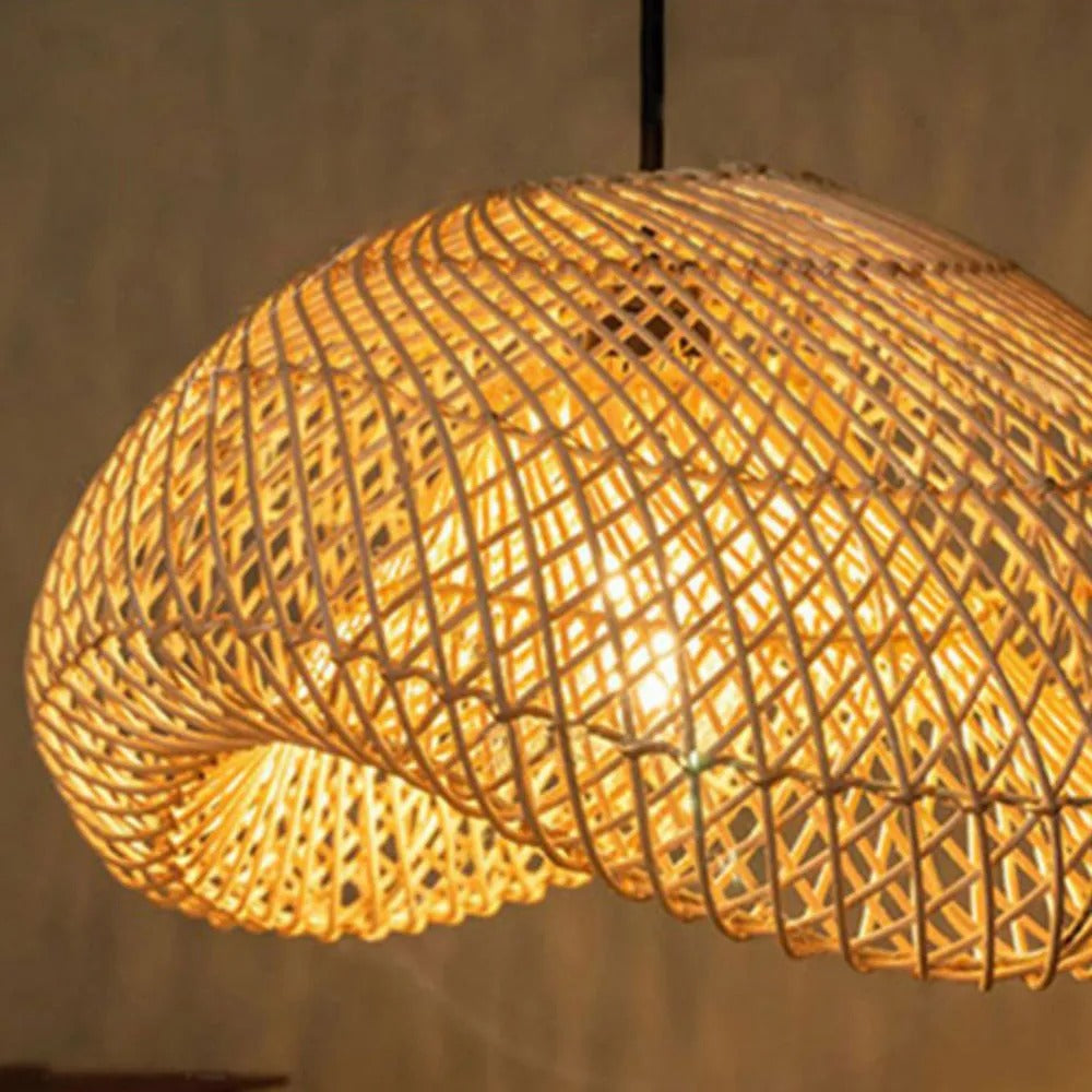 Ritta Lampada a Sospensione Rustica in Rattan Ritta
