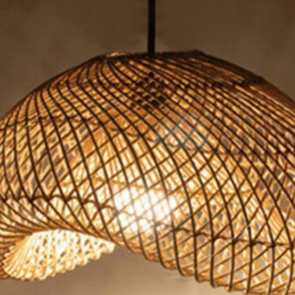 Ritta Lampada a Sospensione Rustica in Rattan Ritta