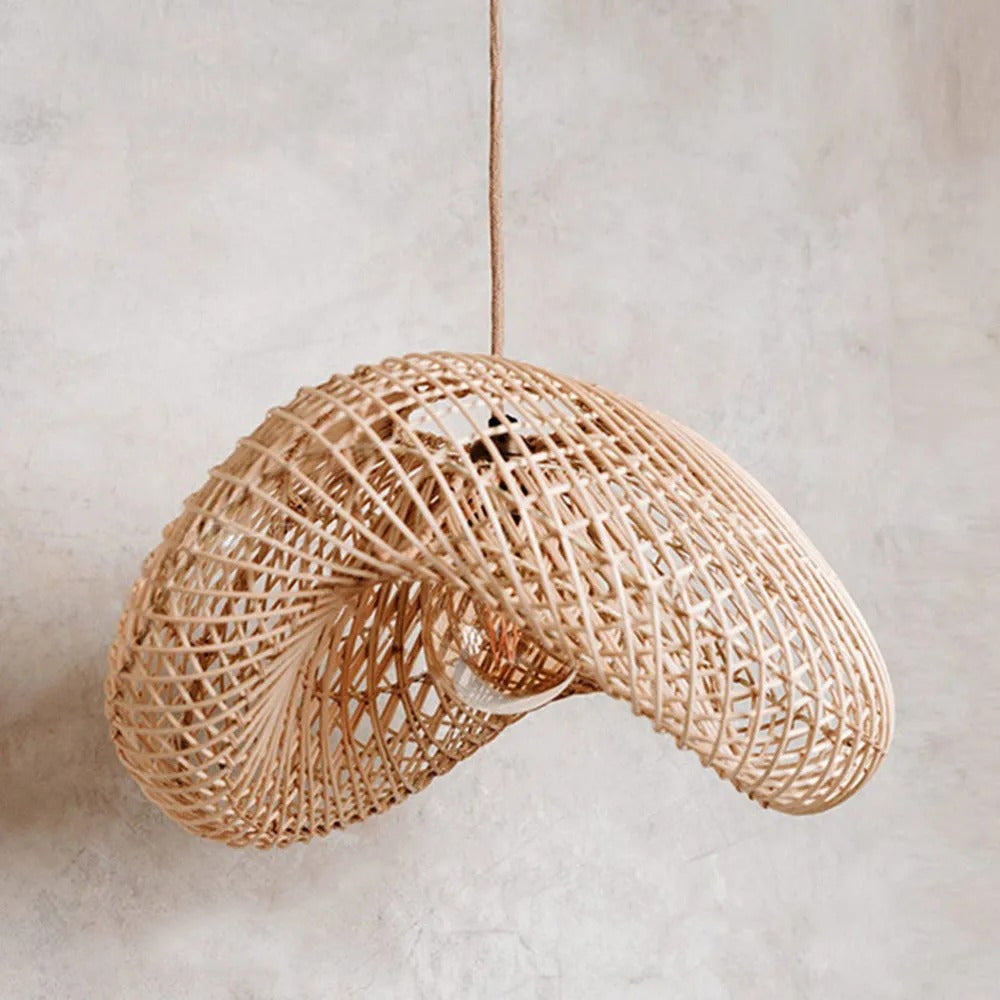 Ritta Lampada a Sospensione Rustica in Rattan Ritta