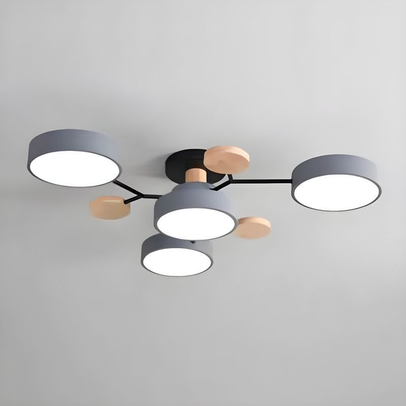 Arisha Geometrico Acrilico/Legno Plafoniera Grigio Corridoio/Camera da letto/Soggiorno