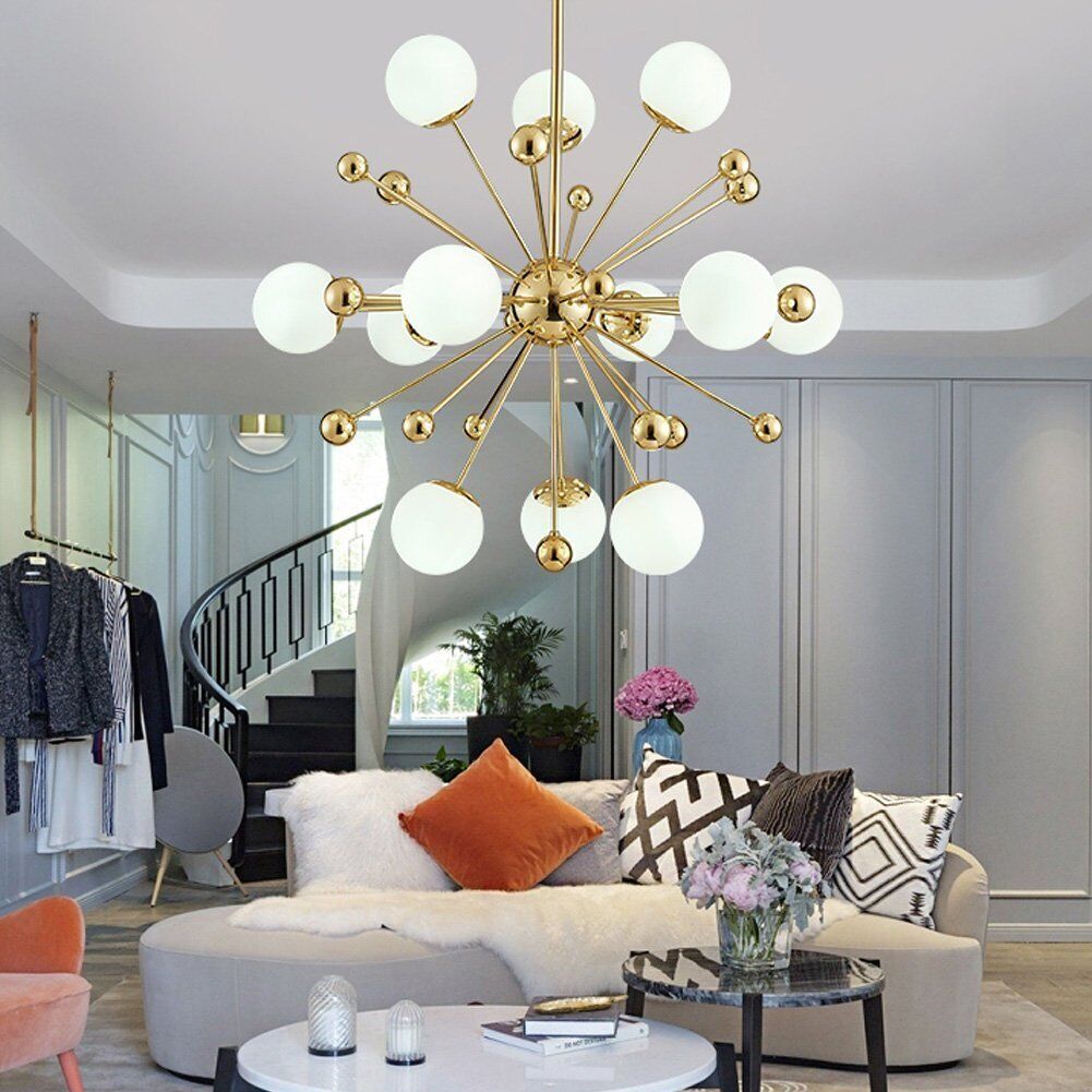 Nordic Moderno Metallo/Vetro Lux Lampadario 0ro Camera da letto/Soggiorno/Sala da Pranzo