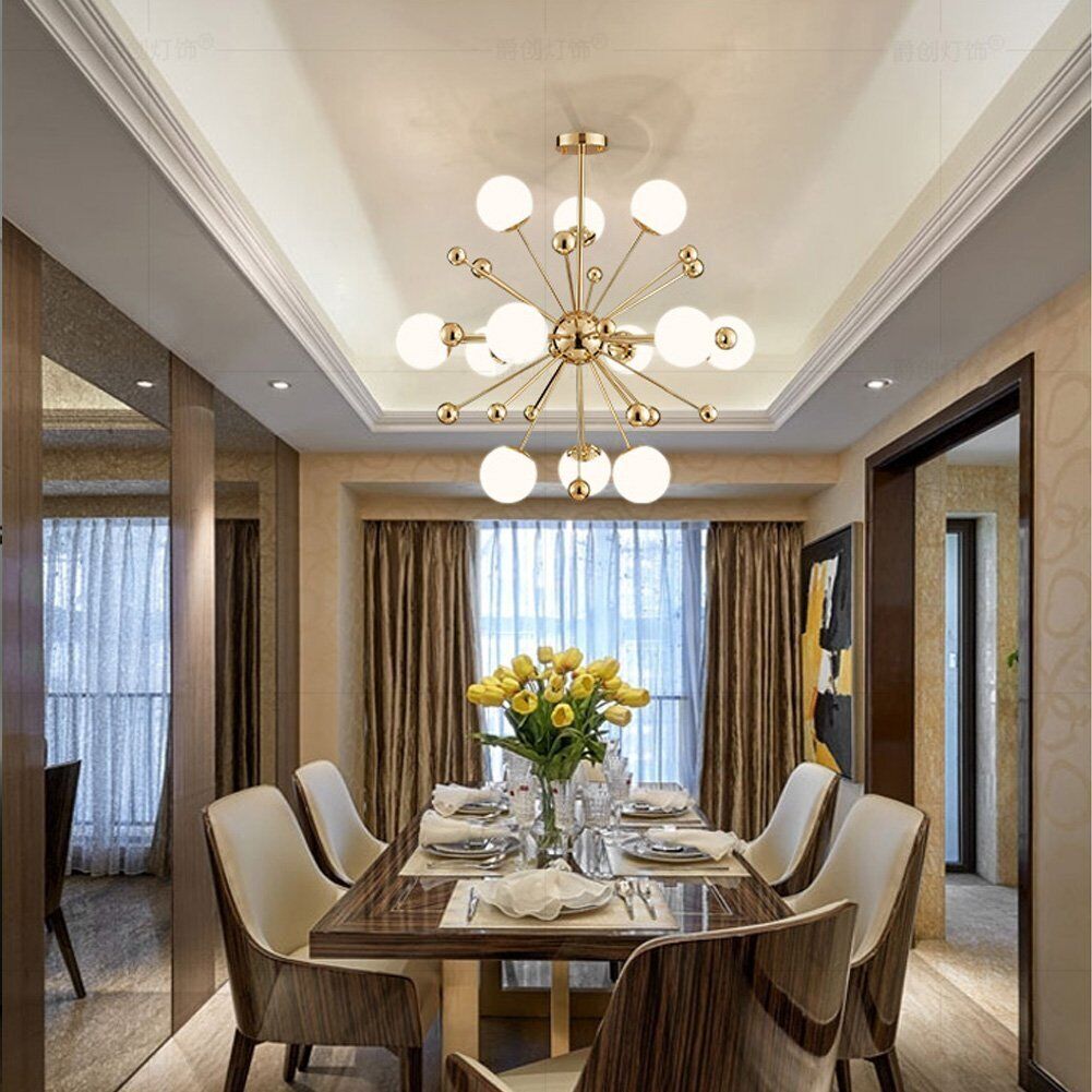 Nordic Moderno Metallo/Vetro Lux Lampadario 0ro Camera da letto/Soggiorno/Sala da Pranzo