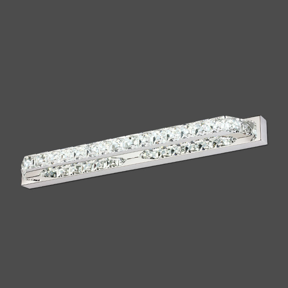 Kristy Moderni Design Rettangolare Impermeabile LED Applique Cristallo Metallo Specchio Bagno