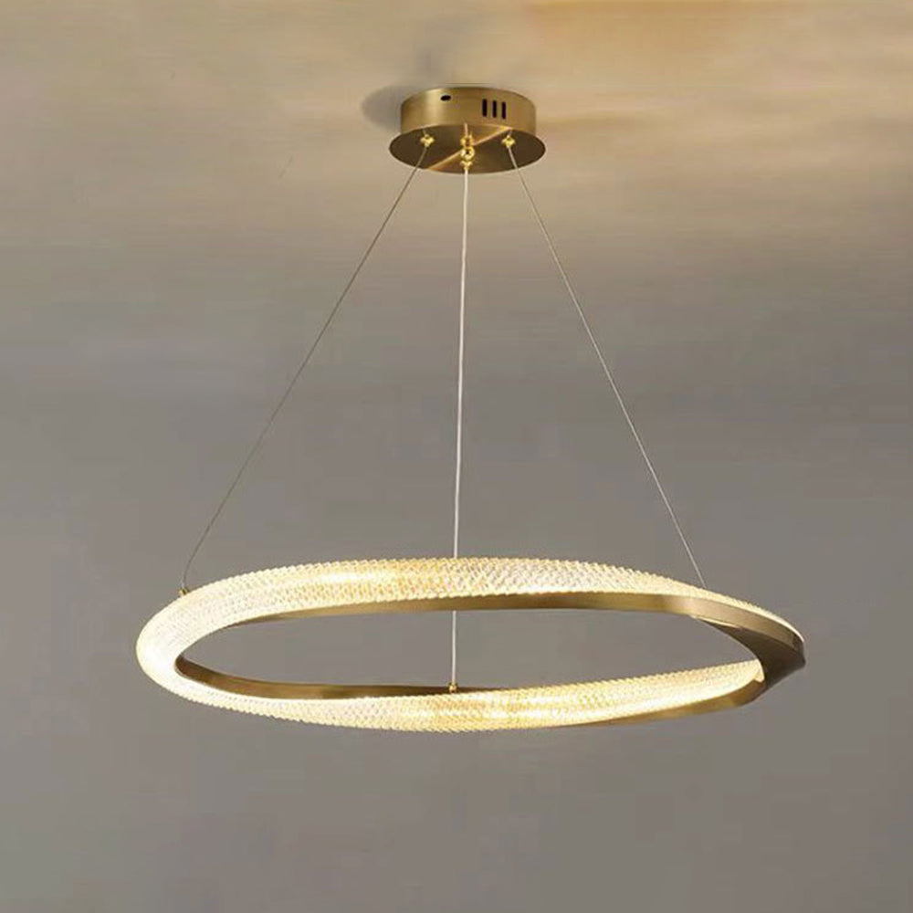 Kristy Minimalismo LED Squillo Lampade a Sospensione Metallo Acrilico Oro/Nero Soggiorno/Camera da Letto
