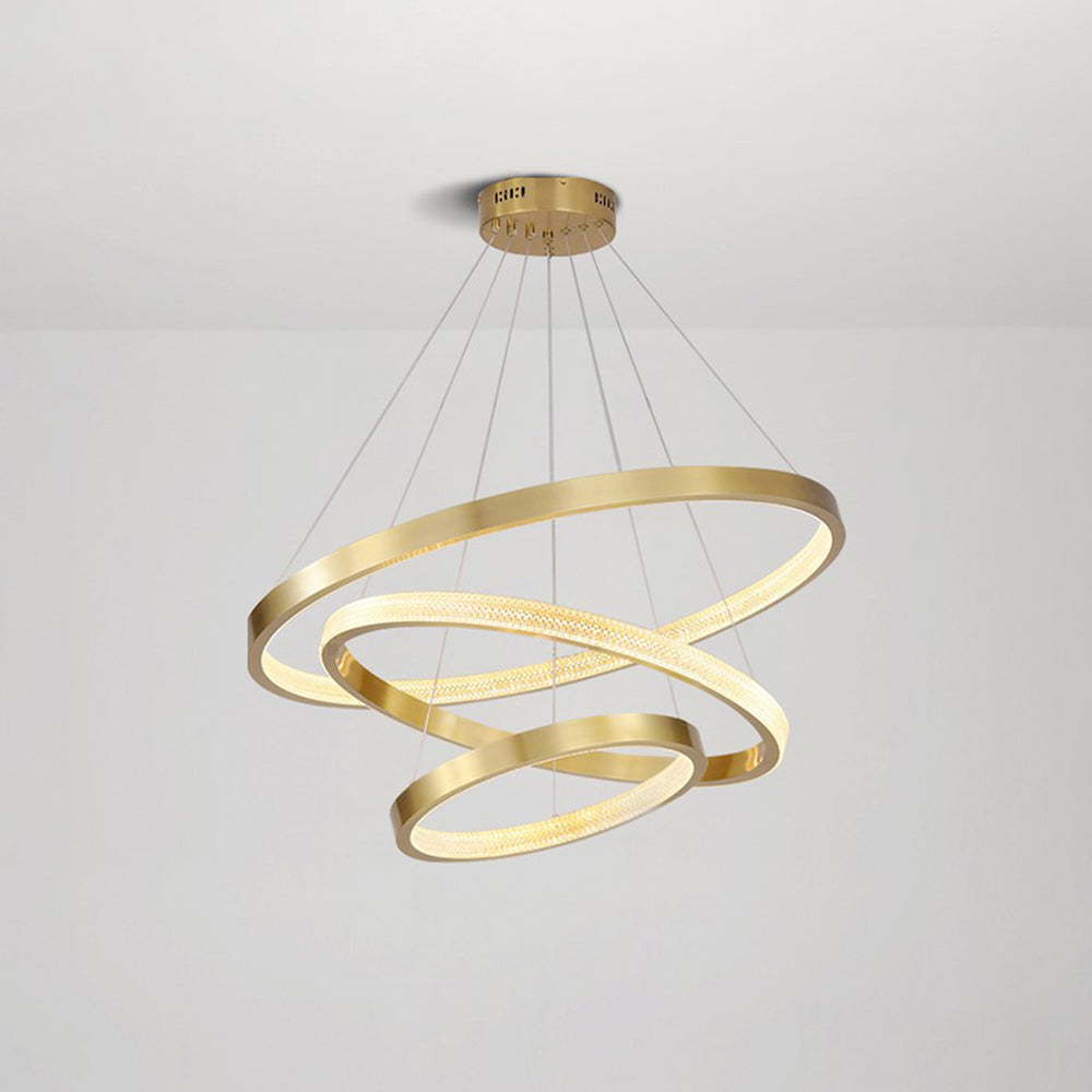 Kristy Moderna LED Lampada a Sospensione Anello Metallo Acrilico Oro/Nero