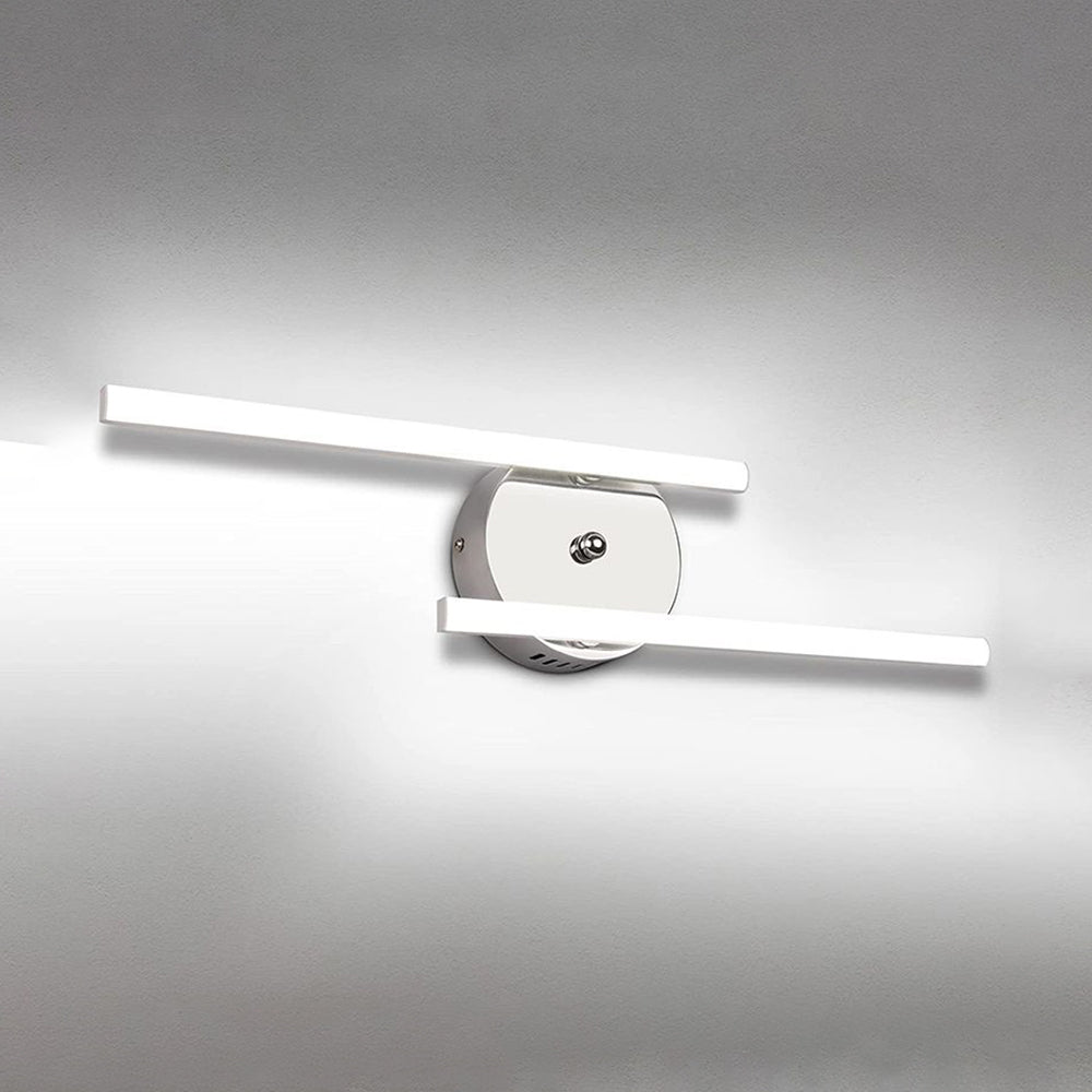 Arisha Moderne LED Applique Moppia Lineare Metallo Nero/Argento Bagno