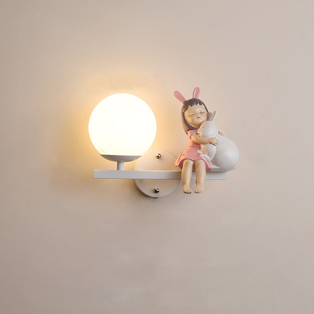 Arisha Moderna Metallo Applique Vetro Bianco/Rosa
