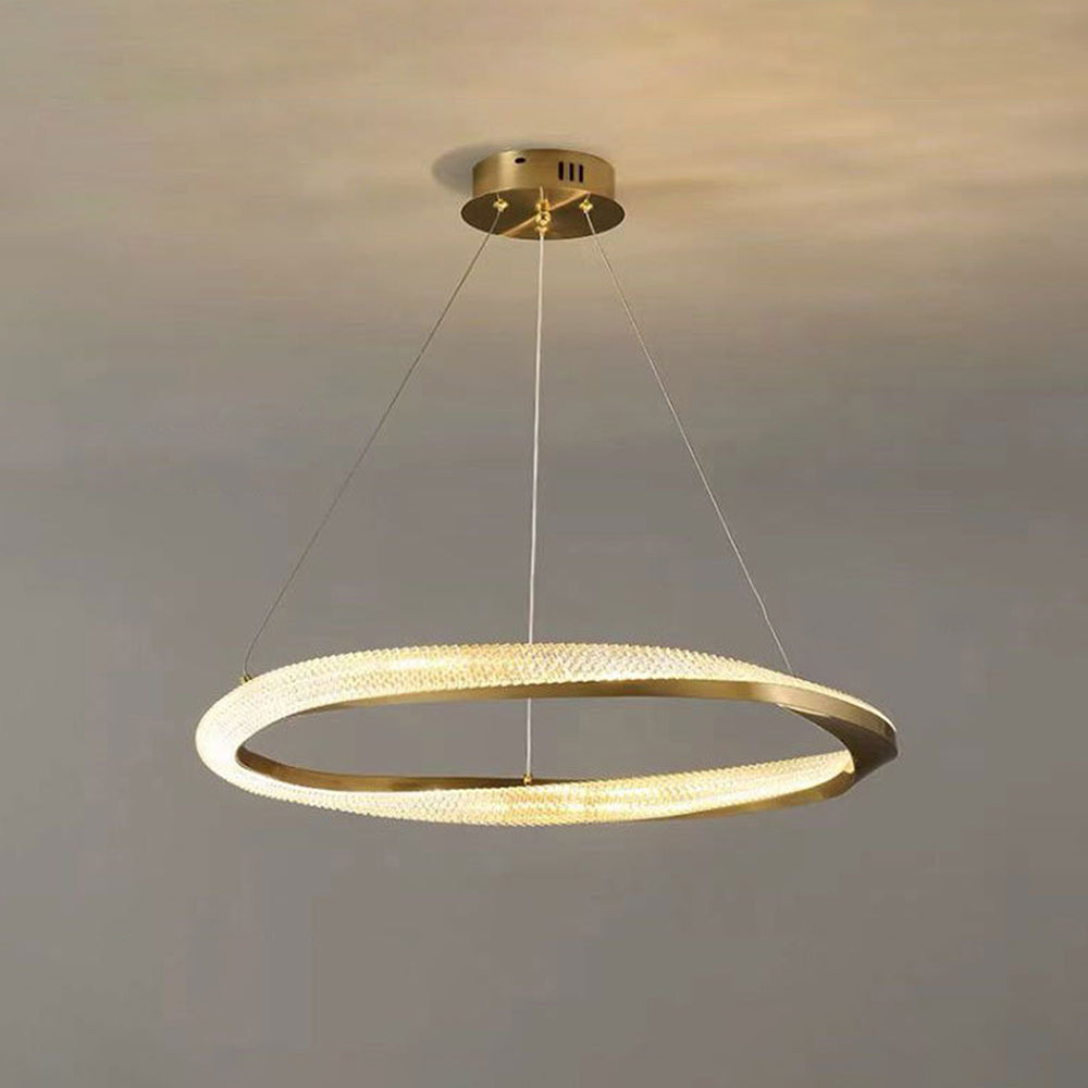 Kristy Minimalismo LED Squillo Lampade a Sospensione Metallo Acrilico Oro/Nero Soggiorno/Camera da Letto
