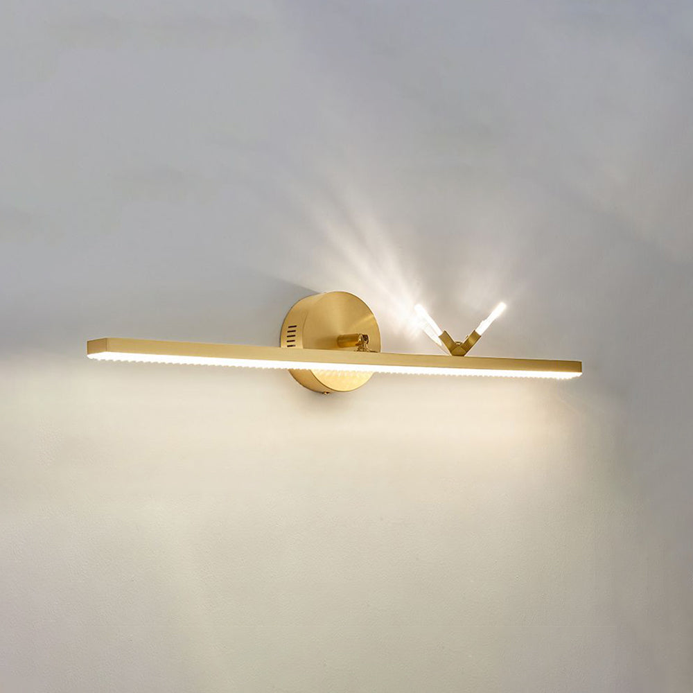 Arisha Moderno LED Applique Lineare Lusso Farfalla Metallo Acrilico Oro Bagno