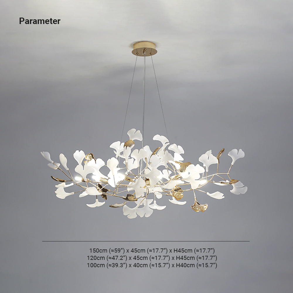 Olivia Moderne LED Lampade a Sospensione Ginkgo Biloba Metallo Oro Petalo Soggiorno/Camera da Letto