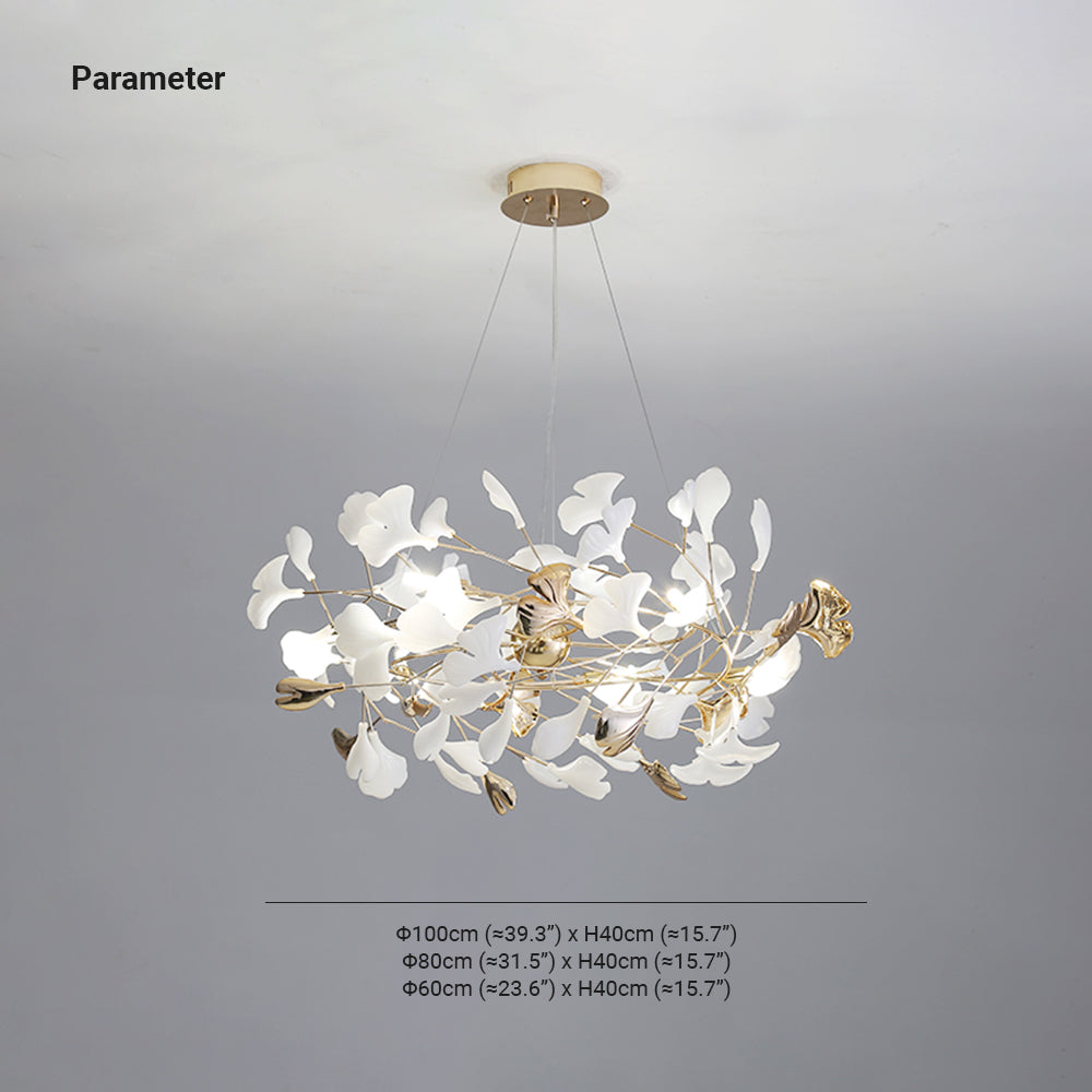 Olivia Moderne LED Lampade a Sospensione Ginkgo Biloba Metallo Oro Petalo Soggiorno/Camera da Letto