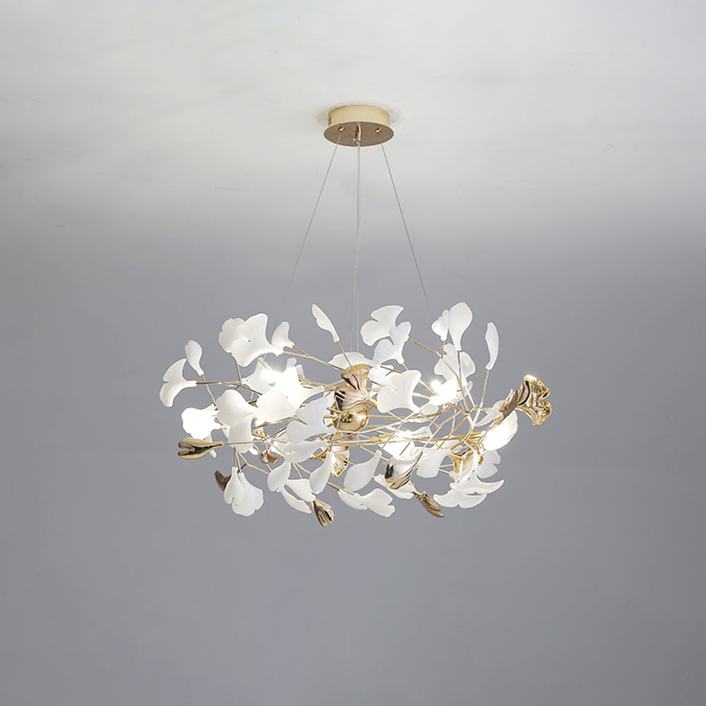 Olivia Moderne LED Lampade a Sospensione Ginkgo Biloba Metallo Oro Petalo Soggiorno/Camera da Letto