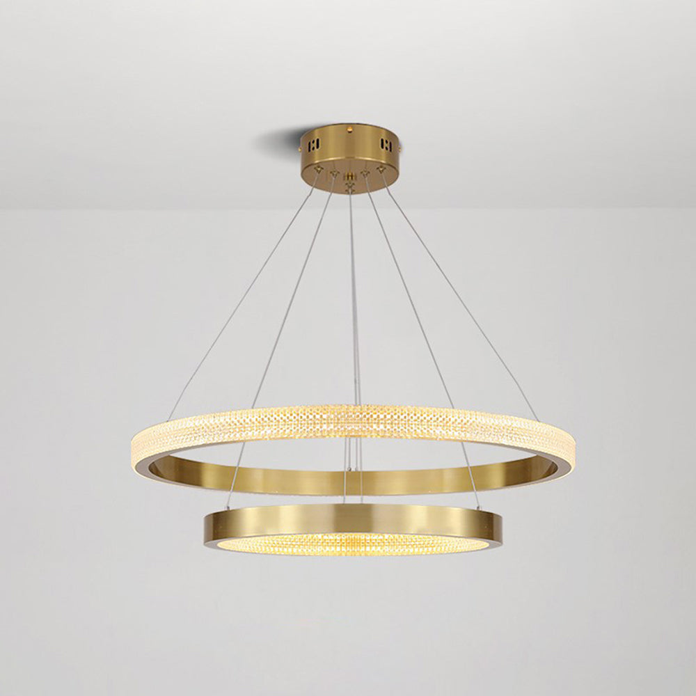 Kristy Moderna LED Lampada a Sospensione Anello Metallo Acrilico Oro/Nero
