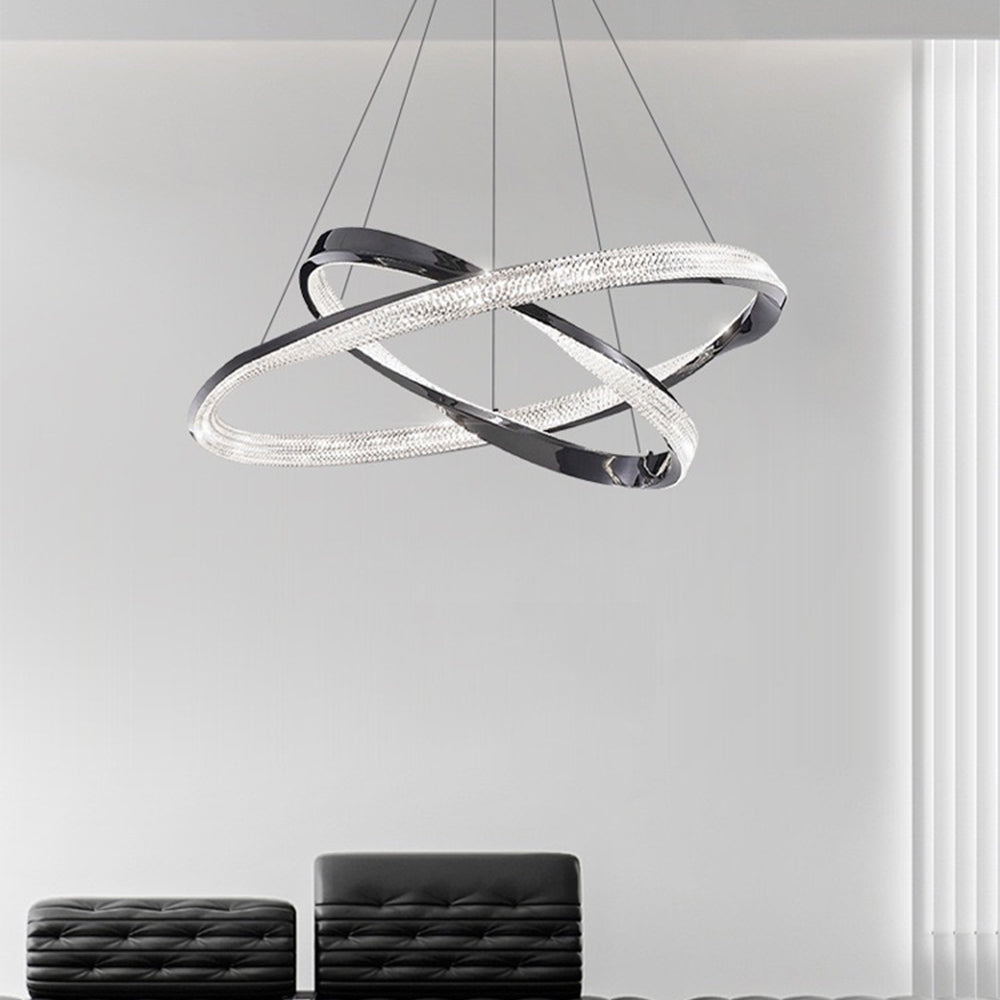 Kristy Minimalismo LED Squillo Lampade a Sospensione Metallo Acrilico Oro/Nero Soggiorno/Camera da Letto