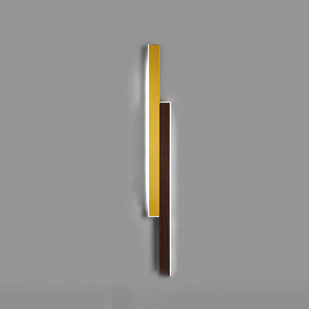 Muto Design LED Applique Metallo Acrilico Marrone/Legno Duo-Lineare Bagno