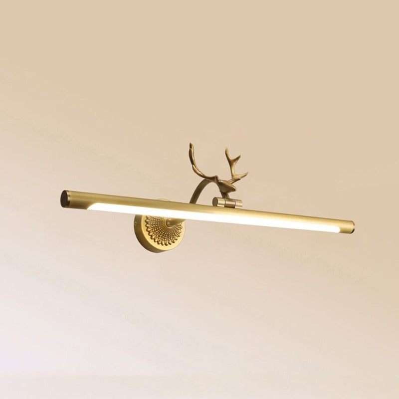 Arisha Applique Moderno LED Corno Cervo Forma Vanità Specchio Anteriore Nero/Ottone