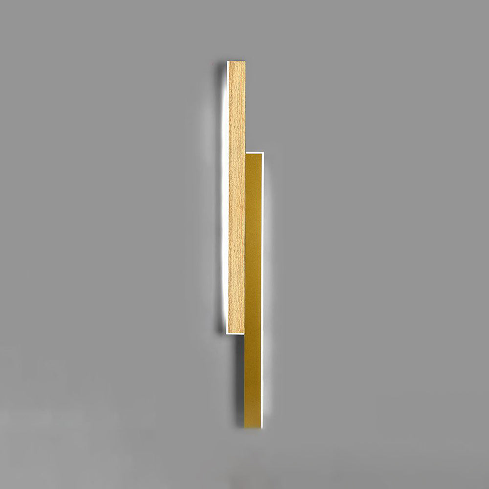 Muto Design LED Applique Metallo Acrilico Marrone/Legno Duo-Lineare Bagno