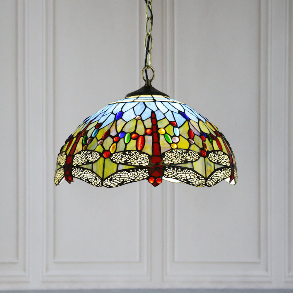 Tiffany Vintage LED Metallo Vetro Lampade a Sospensione Ristorante