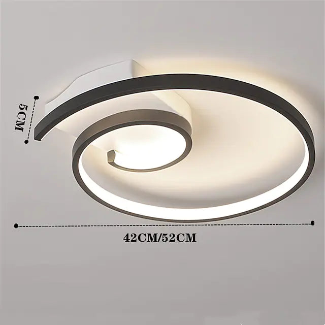 Arisha Moderno LED Spirale Forma Metallo Plafoniere Nero/Bianco Soggiorno/Camera da Letto