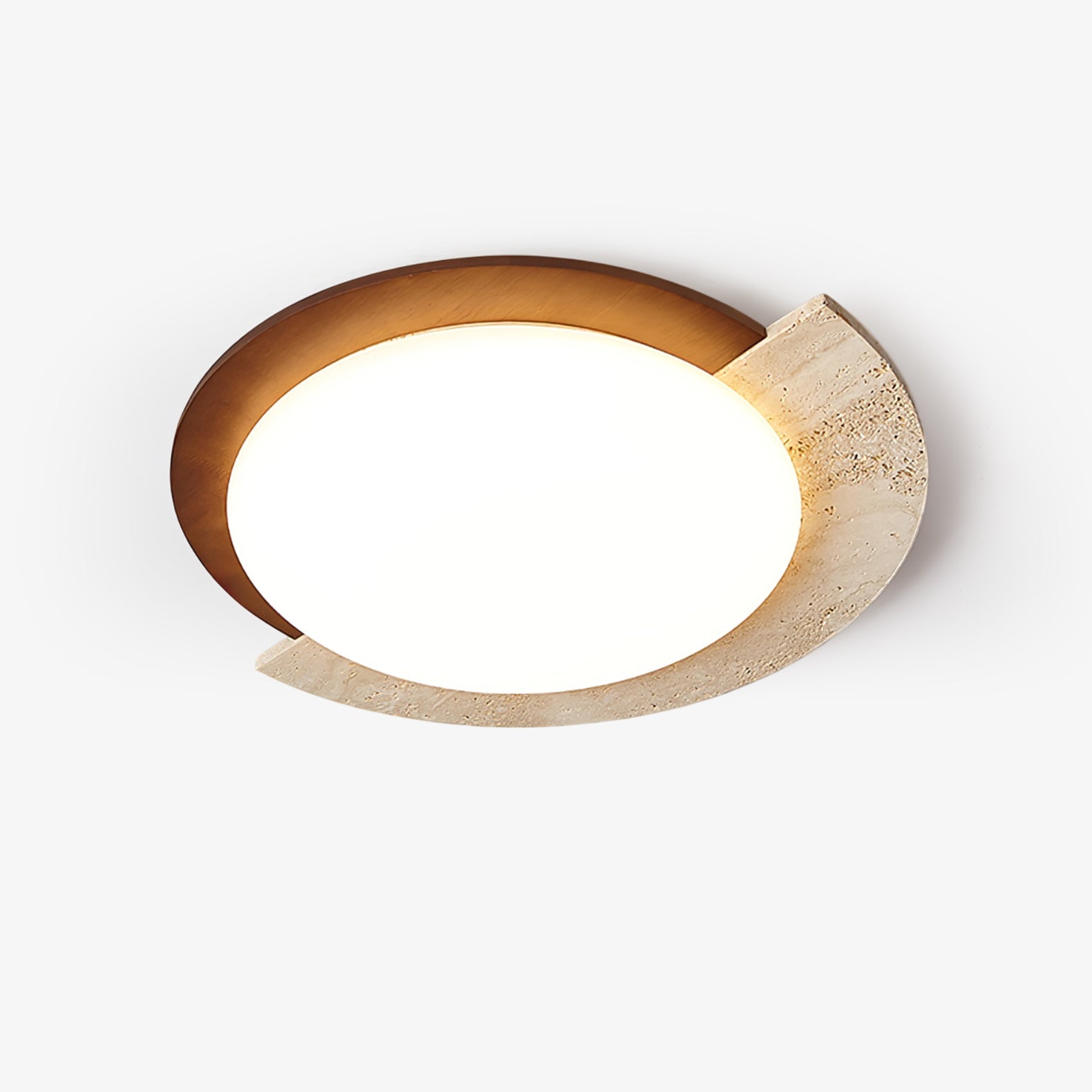 Ivnoran Arc-Rim Travertine Ceiling Light - Neutralighting