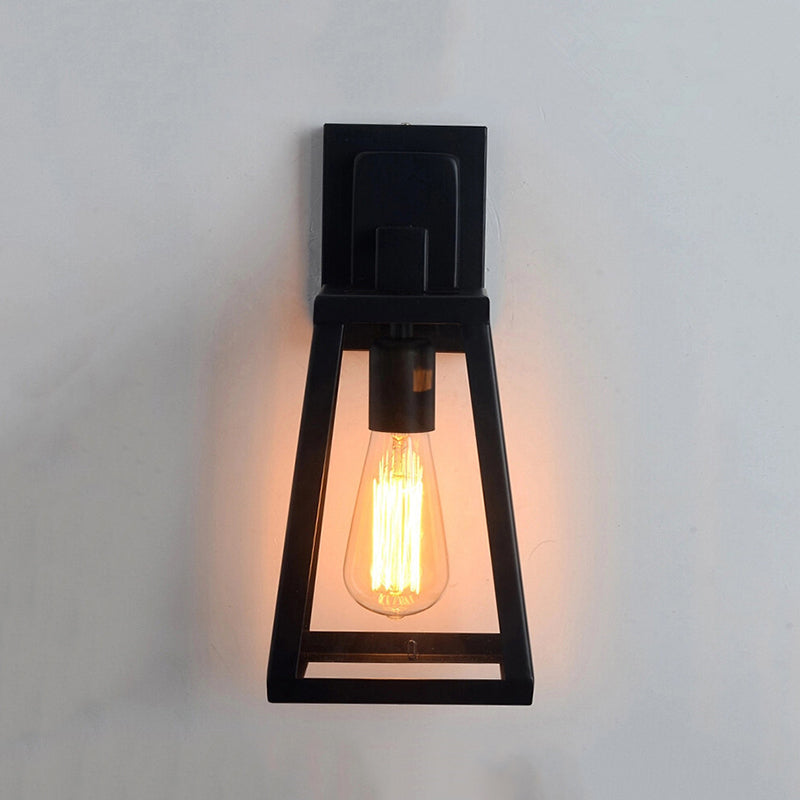 Silva Industriale Vintage LED Applique Metallo/Vetro Nero Sala da Pranzo/Soggiorno/Camera da Letto