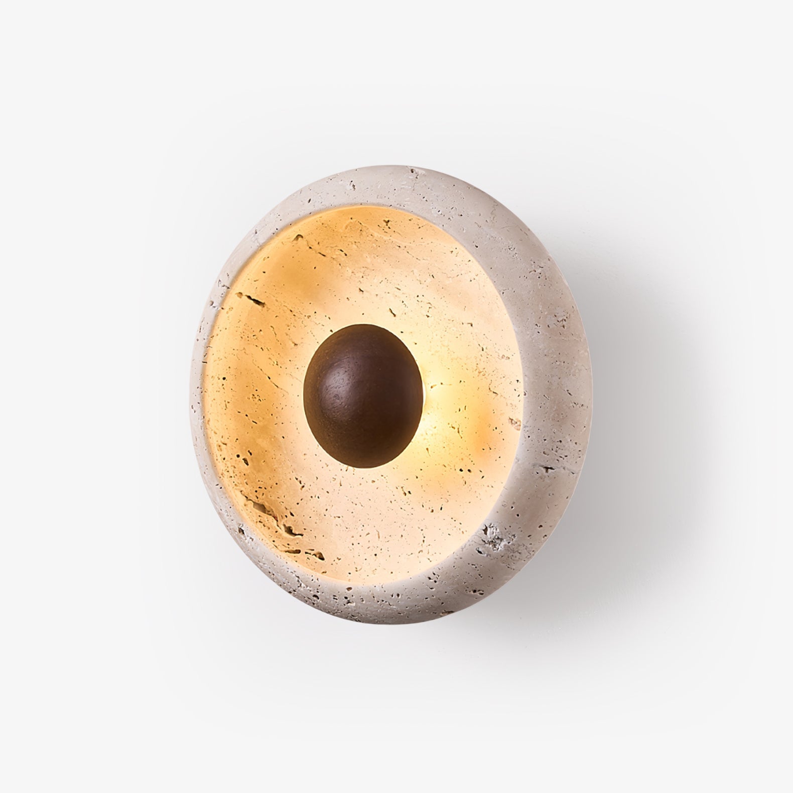 Covynila Orb-Shaped Travertine Wall Light - Neutralighting