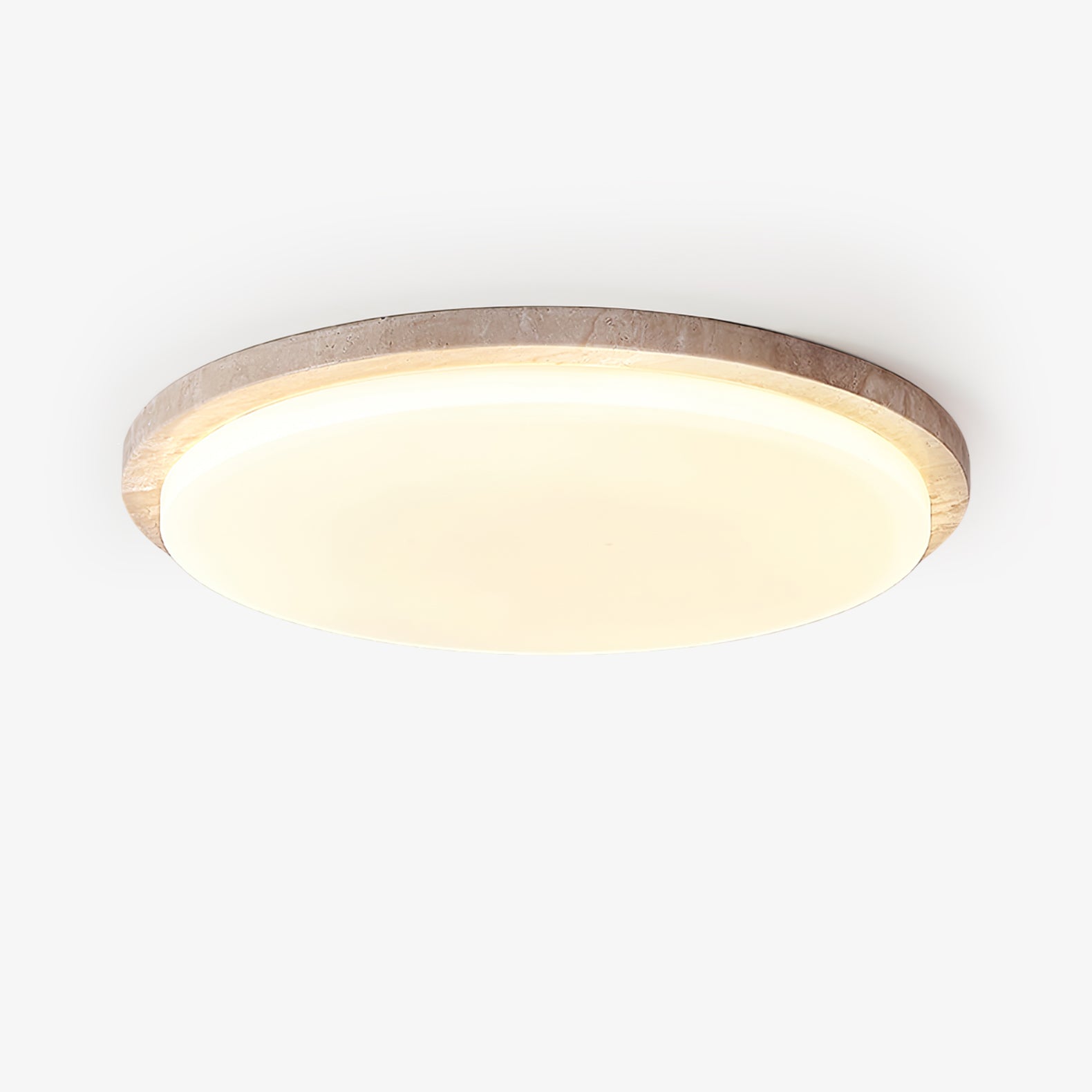 Etala Smooth-Rim Travertine Ceiling Light - Neutralighting
