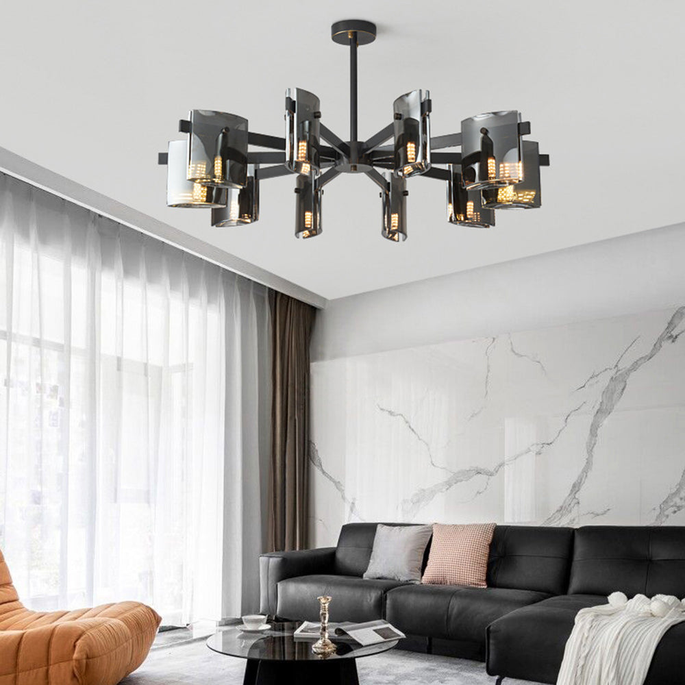 Evette Moderno LED Multi Testa Minimalista Lampada a Sospensione Metallo Nero/Oro Soggiorno/Camera da Letto