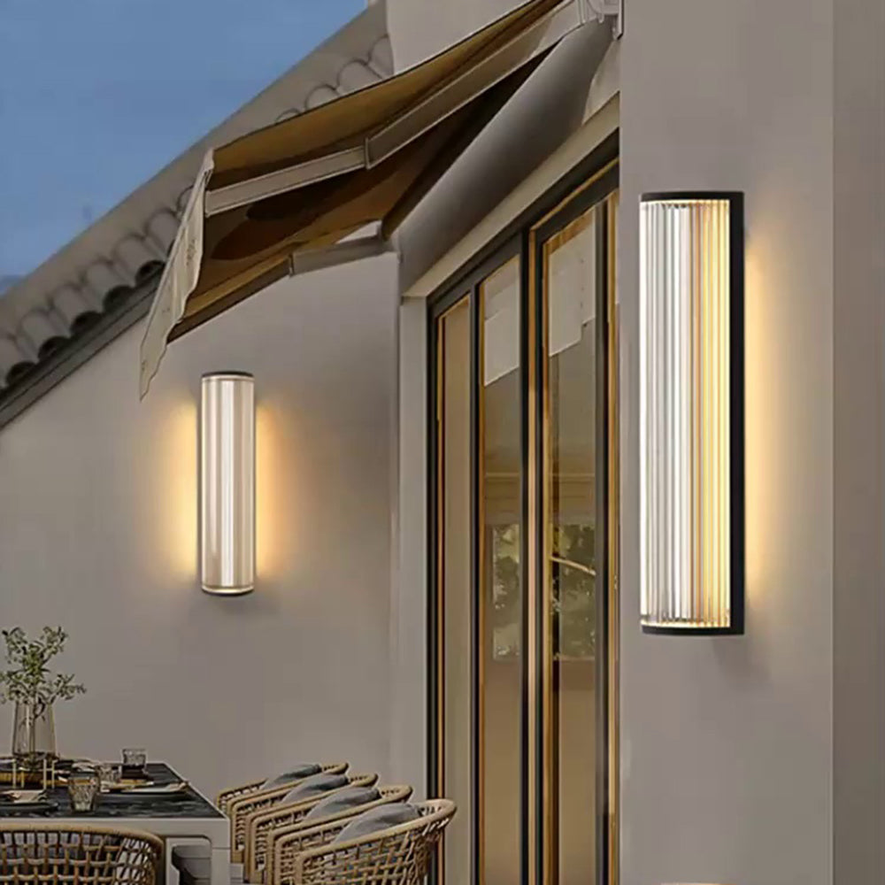Ray Moderno Semi Cilindrica Metallo/Acrilico Applique Esterno
